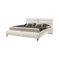 thumbnail image 2 of Pemberly Row 4-Piece Faux Leather Queen Bedroom Set in Glossy White, 2 of 5
