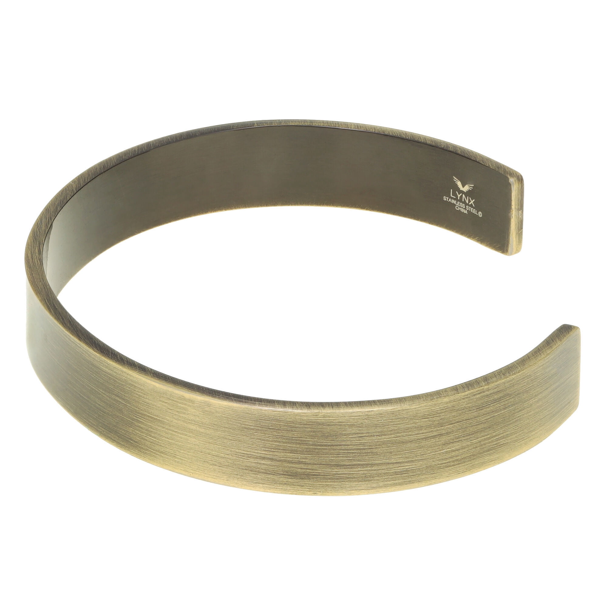 Metro Jewelry Stainless Steel with Antique Ion Plating Bangle Cuff Bracelet for Men - 8MM Wide