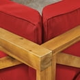 thumbnail image 6 of Luella Outdoor Modular Sectional Acacia Wood Loveseat with Cushions, Teak, Red, 6 of 8