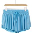 thumbnail image 2 of Pantalones cortos 2 en 1 fluidos para correr para mujer Gimnasio Yoga Atlético Mujer Entrenamiento Biker Spandex Lounge Sweat Falda Verano (azul claro) Feliz Sencillez, 2 of 4
