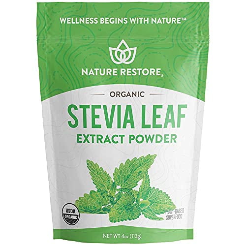 Nature Restore Organic Stevia Leaf Extract Powder, Sugar Substitute, 4
