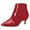 Red, variant on XYD Women Low Kitten Heel Ankle Boots Pointed Closed Toe Side Zipper Prom Date Chic Short Bootie Shoes Size 8.5 Black