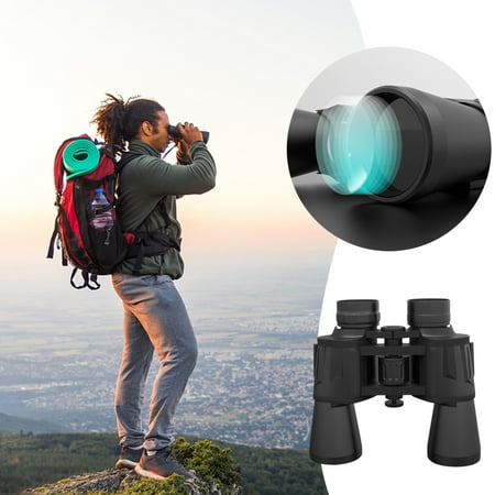 20x50 HD Wide View Binoculars, Multi Layer Coated Clear Vision Telescope, Shockproof Rubber Grip Portable Optical Viewer for Bird Watching Hunting Sports Match Outdoor Sightseeing Use