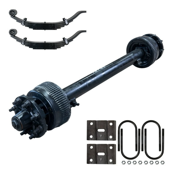 15000 lb Electric Brake Trailer Axle Kit 8 Lug - 15k TK Grease Bath Trailer Axle, 74" Hubface 42" Spring Center / 8x275 Bolt Pattern / 8x275 Bolt Pattern