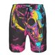 thumbnail image 3 of Balery Neon Gothic Skull Moon Traje de Baño Estilo Hawaiano para Hombre, Shorts de Secado Rápido con Bolsillos-XX-Large, 3 of 6