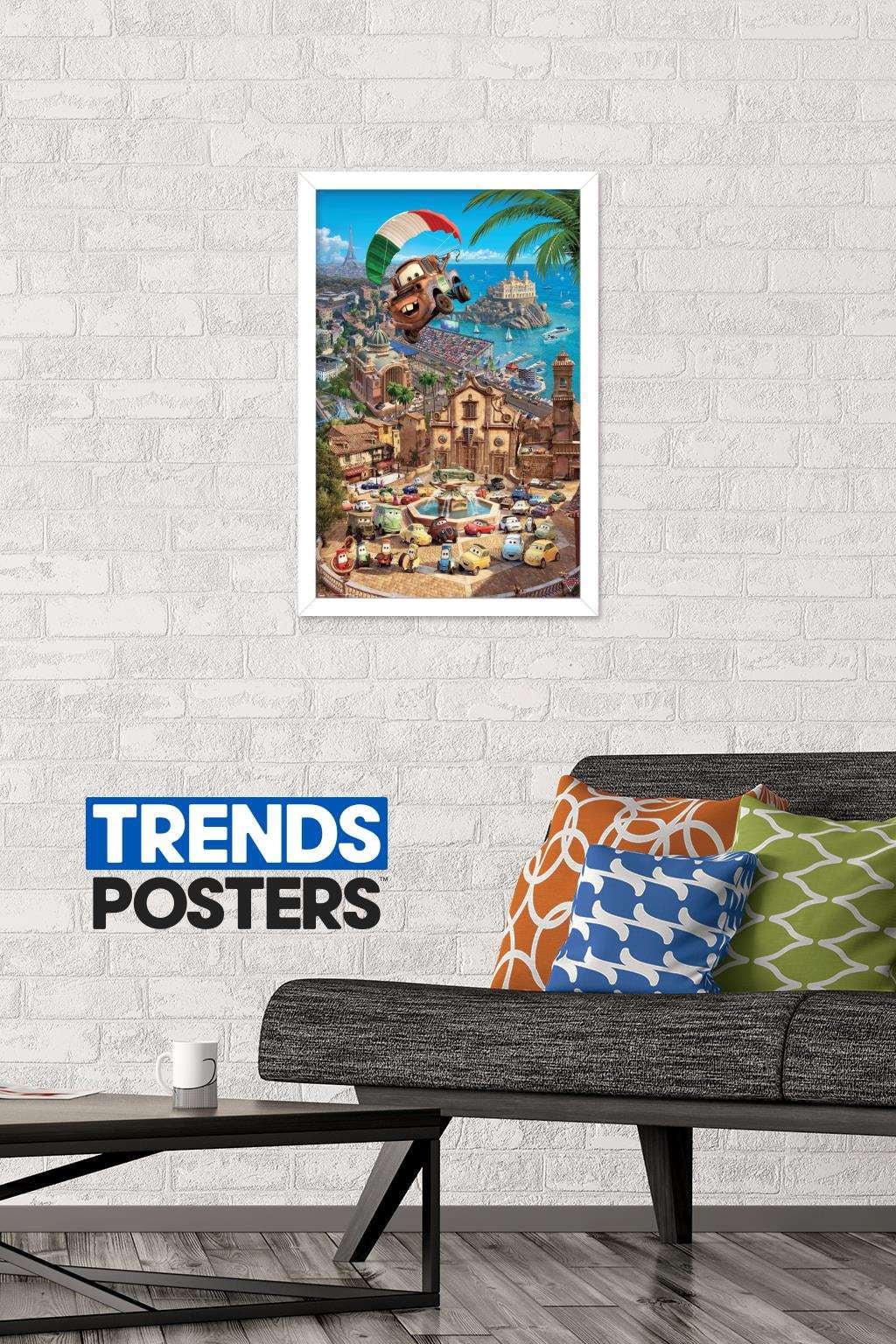 Disney Pixar Cars 2 - Triptych 3 Wall Poster, 14.725" x 22.375", Framed