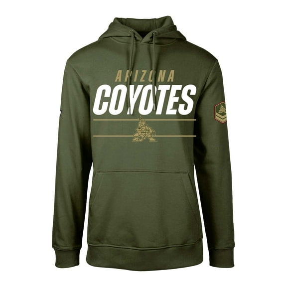 Men's Levelwear Olive Arizona Coyotes Delta-Podium Fleece Pullover Hoodie