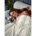 thumbnail image 3 of Sage Green Striped California King Size Flat Sheet, Wrinkleproof & Fadeproof Cooling Flat Bed Sheet Only, Modern Farmhouse Green Stripes Breathable Soft Bedding Top Sheets 108 x 98 Inches, 3 of 8