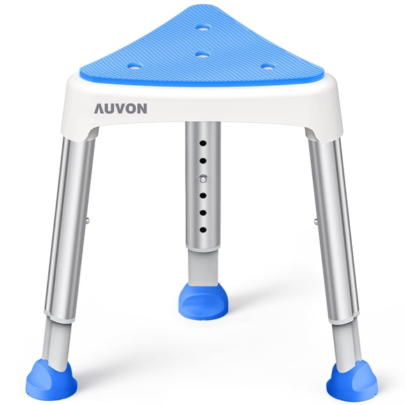 AUVON Triangle Shower Chair for Space Saving, Adjustable Shower Stool 400 lbs Tool-Free Assembly, Shower Bench for Inside of Show