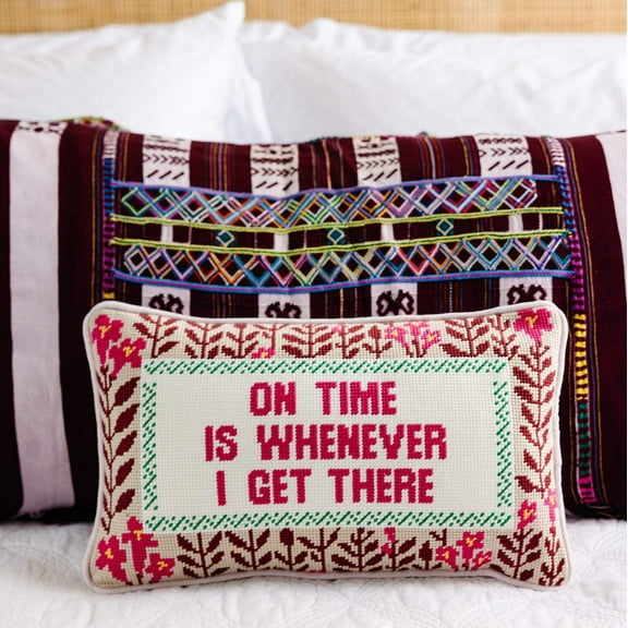 Furbish - On Time Needlepoint Pillow