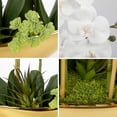 thumbnail image 3 of Flores Artificiales de Orquídeas Briful 43 cm Blancas con Maceta Dorada, 3 of 7