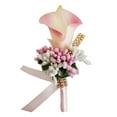 thumbnail image 1 of Ramillete de cala Flores Novio Hombres Boutonniere Novia Ramilletes de boda Boutonnieres rosa melocotón, 1 of 7