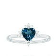 thumbnail image 4 of Rosec Jewels London Blue Topaz Heart Engagement Ring 2 Carat - Blue Topaz Diamond Ring - AAA Quality - With Jewelry Box, 10K White Gold, US 5.50, 4 of 9