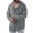 Gray, variant on Men Long Sleeve Hooded Linen Button Up Shirt Drawstring Hood Wooden Button Front Oversized Drop Shoulder Lightweight Casual Shacket Blue M