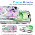 thumbnail image 2 of TECH CIRCLE Cute Case for iPhone 15 Plus (6.7") 2023 Cell Phone with Wave Edge, Compatible with MagSafe Accessory, Screen Camera Protection, Shockproof Protective Cove, Colorful Butterfly, 2 of 7