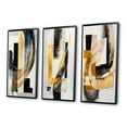 thumbnail image 3 of Designart "Glamorous Art Deco Abstraction I" Abstract Framed Wall Art Set Of 3 - Black Transitional Frame Gallery Wall Set For Home Decor, 3 of 6