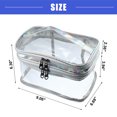 thumbnail image 3 of Vocoste 1 Pc Double Layer Makeup Bag Cosmetic Travel Bag Case Make Up Bag Clear Bags Silver Tone, 3 of 7