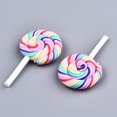 thumbnail image 3 of Handmade Polymer Clay Beads for Christmas No Hole Lollipop Rainbow Color 43~49.5x27~28.5x6.5mm, 3 of 3