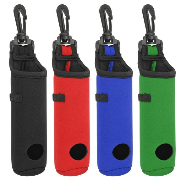 Uxcell Golf Ball Carry Bag Pouch Golf Ball Tee Holder Portable Neoprene Golf Clip Accessories with Hook 4 Pack 4 Color