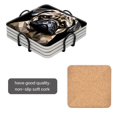 thumbnail image 2 of BaHomeck Drink Coasters Set Of 4 With Holder Pug Dog On Black Background Water Absorbent Ceramic Coasters Tabletop Protection,Suitable For Various Cup,Home Decor, 2 of 4
