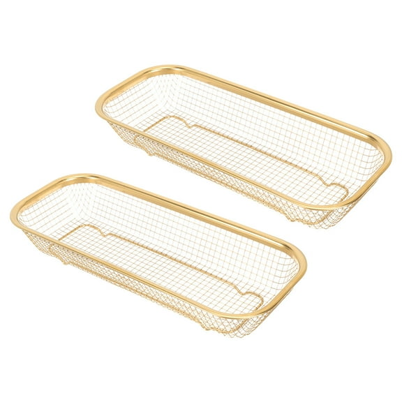 Hytrove 2Pcs Golden 201 Stainless Steel Chopsticks Container For Kitchen Storage And Organization 12.2X4.9X2.1In