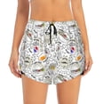 thumbnail image 4 of Lsque Fastfood 2 Printed Women's Running Shorts with Liner Pockets,Elastic Quick Dry Workout Athletic Gym Yoga Shorts,Womens High Waist Shorts-, 4 of 9