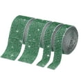thumbnail image 1 of Unique Bargains 2 Roll 1 Yard 13.5/27mm Self Adhesive Crystal Rhinestone Ribbon for Crafts Project, Dark Green, 1 of 5