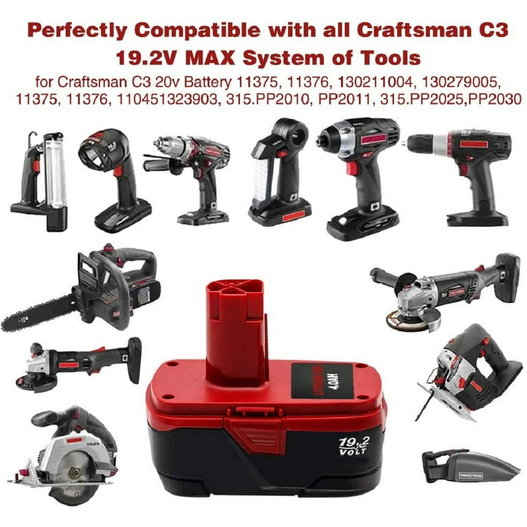 130279005 C3 19.2V 4000mAh Lithium Battery for Craftsman C3 XCP PP2030 35702 Cordless Power Tools