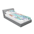 thumbnail image 3 of Ambesonne Colorful Fitted Sheet & Pillow Sham Set, Feathers Eyes Vision, Full, Multicolor, 3 of 3