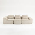 thumbnail image 6 of SOULART 111.42" Cloud Couch, Beige Corduroy Straight Sectional Sofa for Living Room Apartment, No Assembly Needed, 6 of 9