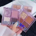 thumbnail image 3 of Cosmetic Eyeshadow Palette Flash Easy to Use Portable Fade-less Highly Pigmented Cosmetics Accessory Colorful 4 Color Eyeshadow Palette for Student, 3 of 8