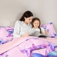 thumbnail image 5 of Manfei Letter Z Monogrammed Full Size Comforter Sets,Watercolor Rustic Flowers Bedding Comforter Set,Cute Butterflies Bedding Sets For Girls,Microfiber Room Decorative Reversible,3-Piece, 5 of 8