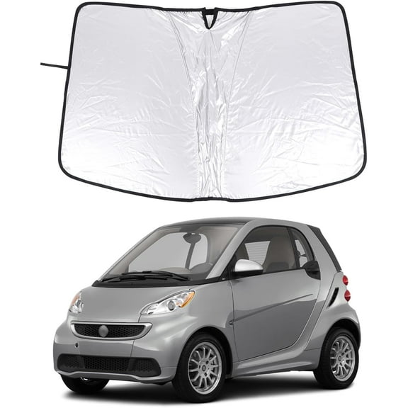 Windshield Sunshade for Benz Smart fortwo for 453 451 450 2009-2015 Front Window Sun Shade Foldable Reflective Sun Visor Custom Sunscreen UV Blocker Privacy Protector HeatShield
