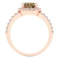 thumbnail image 4 of 2.78ct Oval Cut Brown Champagne Crystal 18k Pink Rose Gold Engraving Statement Bridal Wedding Halo Designer Ring Size 8, 4 of 5