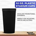 thumbnail image 3 of Plastic Stadium Cups, 32oz, Bulk Pack, 10ct, Black, 3 of 5