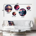 thumbnail image 4 of Designart "Glorious Magenta Sunset Over The Lake" Landscape Mountains Metal Wall Art Set of 5 Piece, 4 of 5