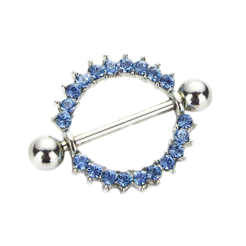 Rhinestone Crystal Body Nipple Barbell Piercing Rings Nipple Ring