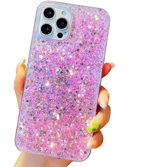 for iPhone Case,Luxury Crystal Bling Glitter Sparkle Sparkly Silicone Soft Shockproof Phone Case (Pink,iPhone 11)