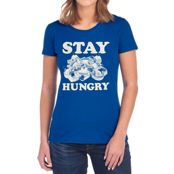 Hungry Hungry Hippos Stay Hungry Women's T Shirt, Royal, Small