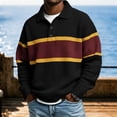 thumbnail image 5 of Horkkom Button Down Shirt Men Collared Striped Knit Shirt Breathable Long Sleeve Casual Color Block Shirts S, 5 of 6
