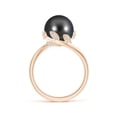 thumbnail image 2 of ANGARA Tahitian Cultured Pearl Olive Leaf Bypass Ring in 14K Rose Gold for Women | June Birthstone, Birthday, Anniversary, Jewelry Gift for Women | Natural Pearl Ring, 2 of 9