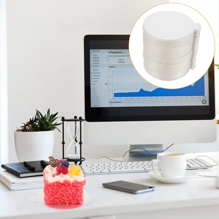 Phenofice Cake Decorations Silver Paper For Engagement 100Pcs 3.9In