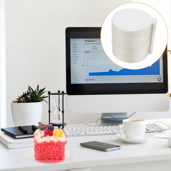 Phenofice Cake Decorations Silver Paper For Engagement 100Pcs 3.9In