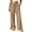 Khaki, variant on Womens Winter Casual High Waist Sweatpants Elastic Waist Drawstring Splited Wide Leg Gym Workout Pants with Pockets