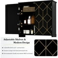 thumbnail image 6 of NovaCraft Over The Toilet Storage Cabinet with Gold Trim, Modern Bathroom Organizer Over Toilet with Adjustable Shelves and Toilet Paper Holder for Bathroom (Black), 6 of 13