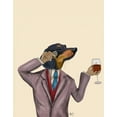 thumbnail image 2 of Fab Funky 20x24 White Modern Wood Framed Museum Art Print Titled - Dachshund Wine Snob, 2 of 4