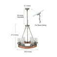 thumbnail image 4 of LNC 6-Light Distressed Wood and Gray Wagon Wheel Chandelier with Seeded Glass, 4 of 13