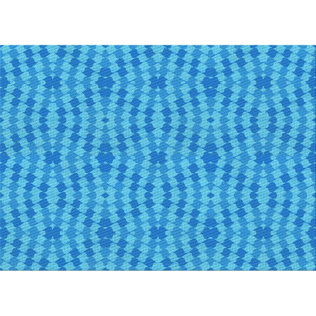 Ahgly Tapis Rectangulaire Lavable en Machine Intérieur Transitionnel Bleu Néon, 2 Pieds x 4 Pieds