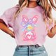 thumbnail image 2 of Tops de Manga Corta de Verano para las Mujeres Imprimir Blusa de Cuello Redondo, Moda Ligera de Poliéster Spandex, 2 of 7