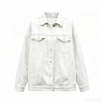 thumbnail image 6 of MaFYtyTPR Women Denim Jackets Casual Long Sleeve Button Front Trucker Coat Oversized Jean Coat with Pockets Z-White L, 6 of 7